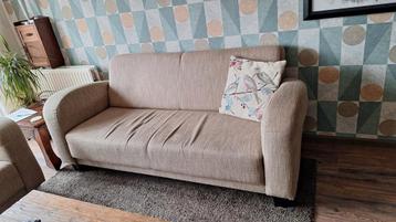 Gratis af te halen: Beige 2- en 3-zitsbankstel (gebruikt)