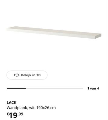 Gratis IKEA LACK Wandplank Wit 190x26 cm