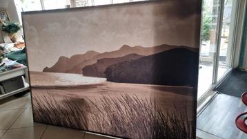 Mooie poster/print op doek en latten in taupe