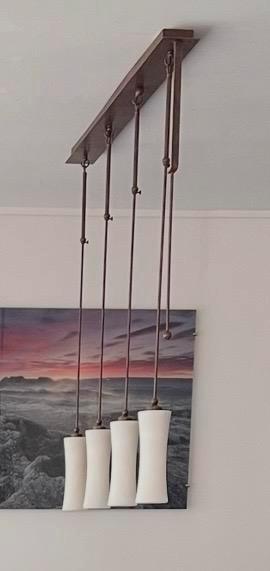 Moderne Hanglamp Eettafel met 4 melk Glazen Kappen