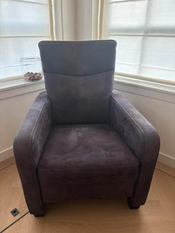 Fauteuil, geschuurd leer, grijs, B74/D80/H100