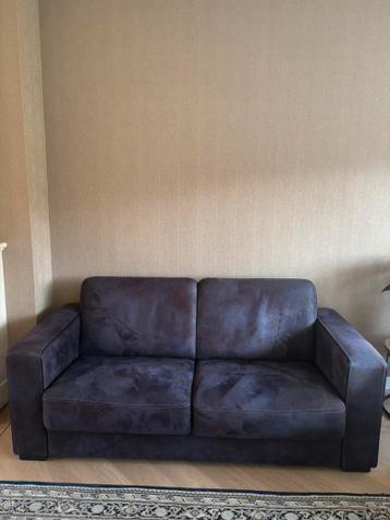 Bank, geschuurd leer, grijs, B190/D90/H90