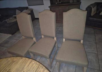 Gratis linnen eetkamerstoelen 6stuks