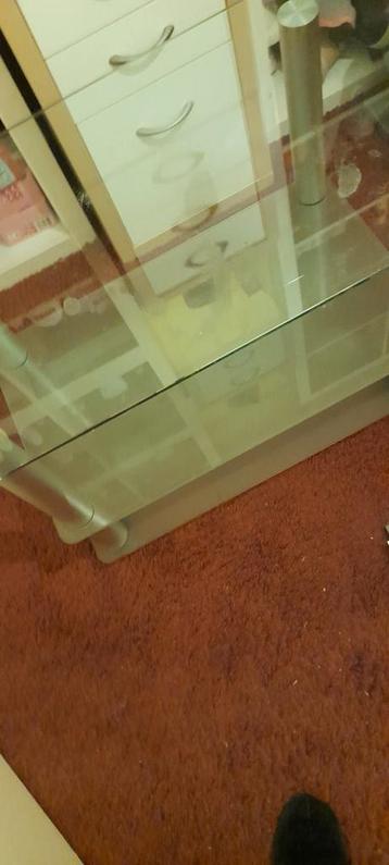 Glazen TV-meubel 85x45x55cm (bxdxh)