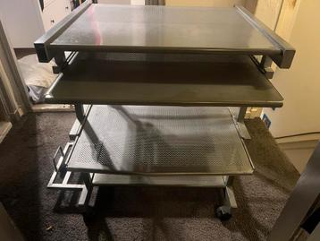 In hoogte verstelbaar bureau met wielen - Grijs