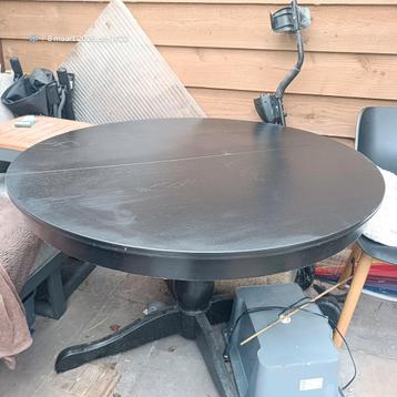 Ronde eettafel 120cm, uit te breiden naar ovaal 155cm