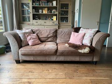 Stevig leren bankstel - Gebruikt, maar onverwoestbaar