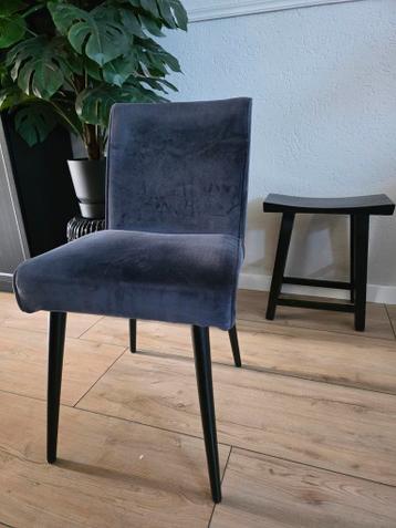 3 grijs velourse stoelen eetkamerstoel