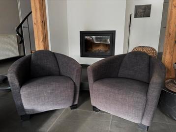 2 comfortabele fauteuiltjes grijs