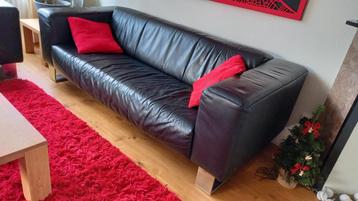 Rolf Benz 3-zits zwart leer GRATIS