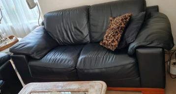 Gratis af te halen!! Zwart leren bankstel 2.5 en 3 zits