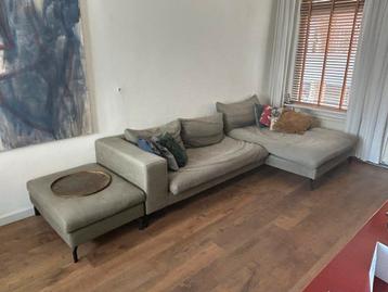 Groene hoekbank met chaisse longue 310 cm x 170cm