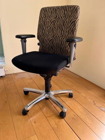 Comfortabele Bureaustoel met Unieke Zebraprint Rugleuning