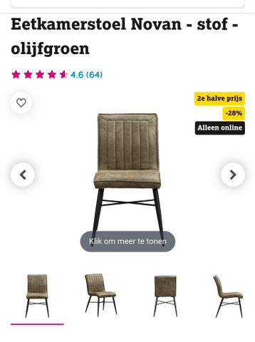 5 Leenbakker Novan eetkamerstoelen olijfgroen (gratis)