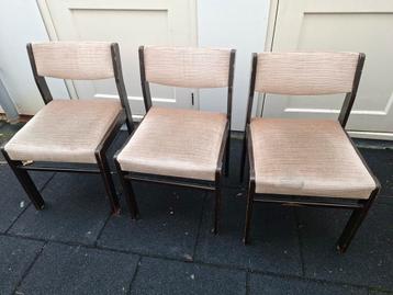 3 Vintage Eetkamerstoelen - Gebruikt, met potentieel