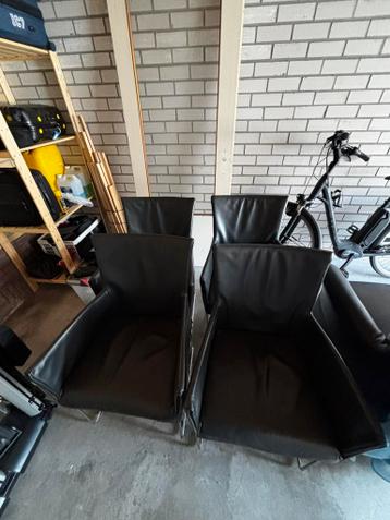 4 lederen topform eetkamerstoelen