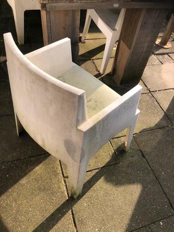 Witte kunstof stoelen 6 stuks