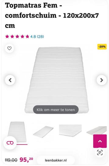 1 persoons matras topper
