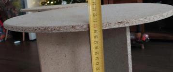 Ronde bijzettafel spaanplaat.