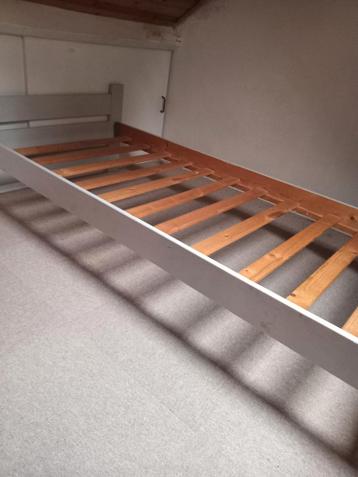 bed, grijs, 80x190, zonder matras