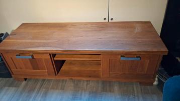 Houten TV-kast met opbergruimte - 148.5x54.5x45 cm