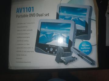 AV1101 Portable DVD Dual Set met 7