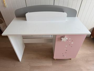 Gebruikt kinderbureau met opbergruimte - Wit/Roze