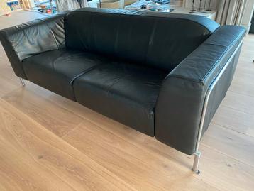 Lederen bankstel zwart