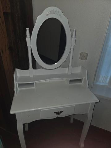 Gebruikte kaptafel/make-up tafel met spiegel en lade