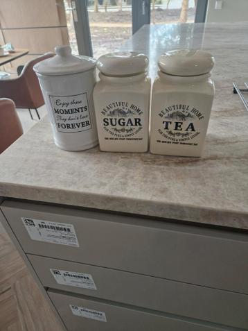 Set van 3 keramische voorraadpotten