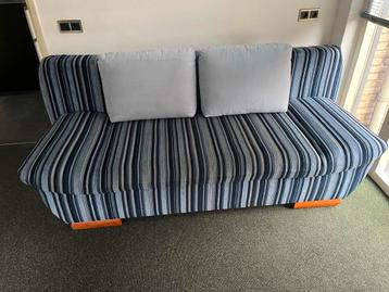 Blauwe Bedbank 2-persoons met Opberglade