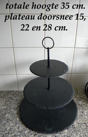 ETAGERE LEISTEEN 3 PLATEAUS MET KAASMESJES