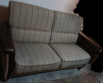 Comfortabele twee zitsbank - Stof en leer