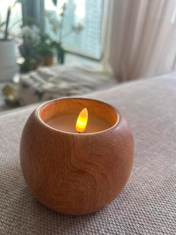 Houten LED Kaars - Sfeervolle Decoratie