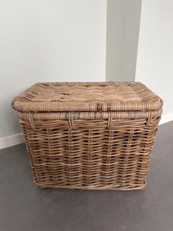 Rieten mand met klep