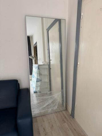 GRATIS Grote staande spiegel met slank frame met barst