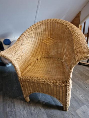 Rotan fauteuil, rieten stoel, vintage