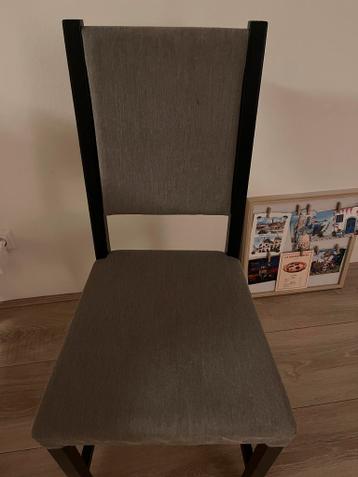 4X Comfortabele grijze stoel met stoffen bekleding