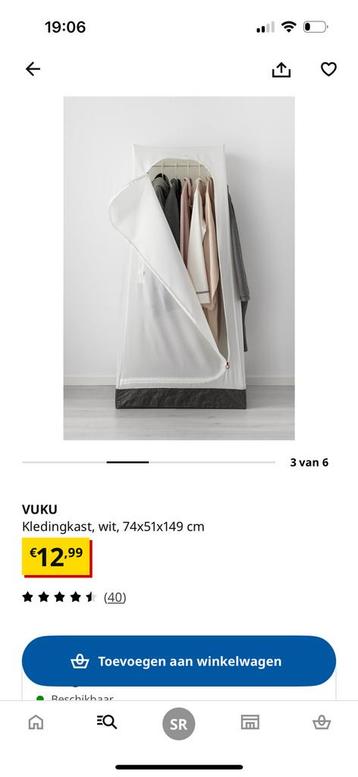 Kleding opberger met hoes