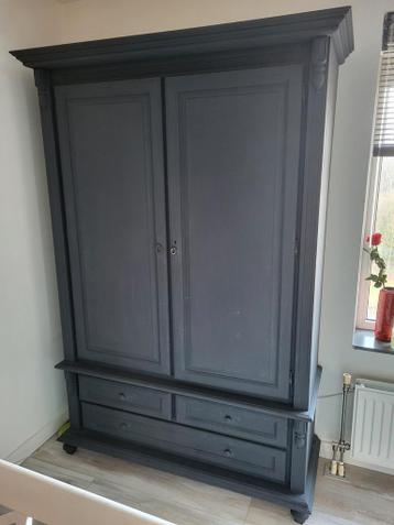 Houten kast antraciet zwart/grijs - netjes