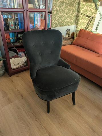 Donkergrijze kleine fauteuil GRATIS OPHALEN