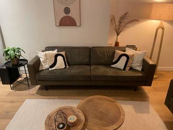 Gratis: Olijfgroene 3-zits bank en fauteuil set