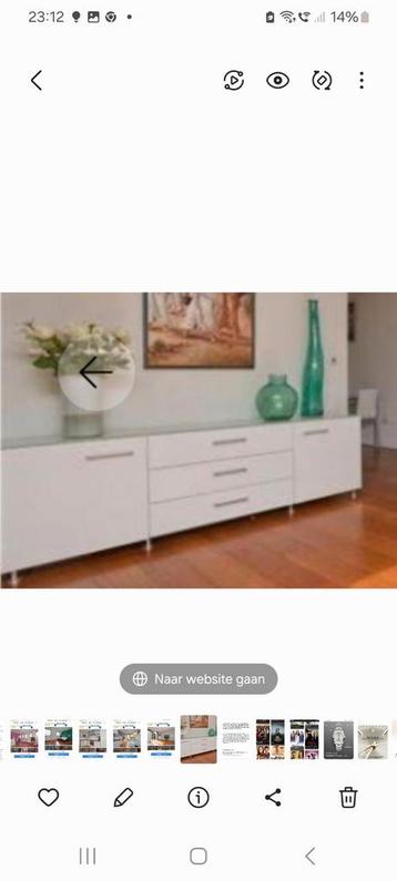 Gratis af te halen: Zwaar dressoir, wit, met lades en deuren