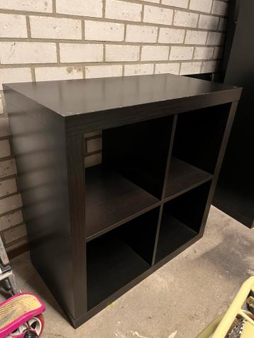 Gratis IKEA Kallax kast - Zwartbruin, 4 vakken