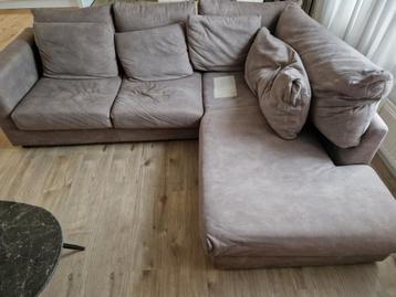 Comfortabele Hoekbank - Grijs/Taupe Stof