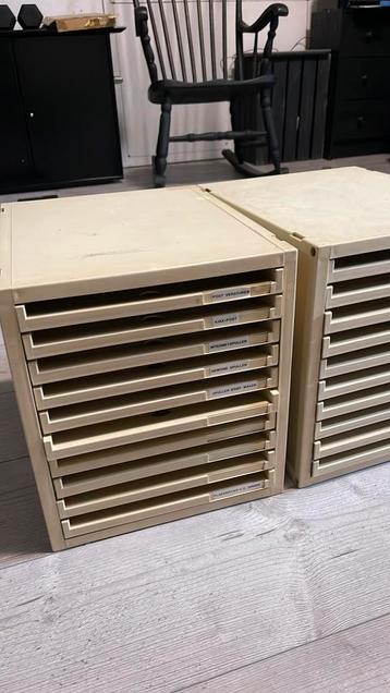 2 x Kantoor lade blok a 4 papier ordenen ladekast klein