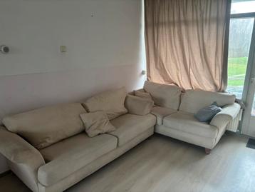 Creme bank twee-delig