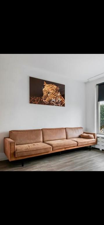 Gratis! Wood cognac leer 3zits bank