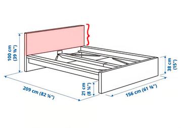 Hoofdeinde paneel van IKEA Malm 140x200
