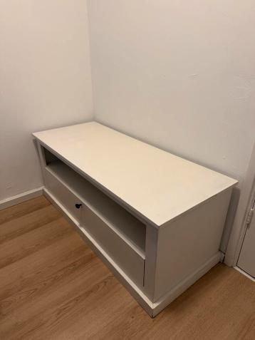 Lage witte kast met la 124x50x50 cm